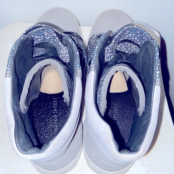 Android Homme Vtg Early 2010s rare 1/1 Men’s Hightop Gray Suede Strapped Sneaker - Picture 6 of 8